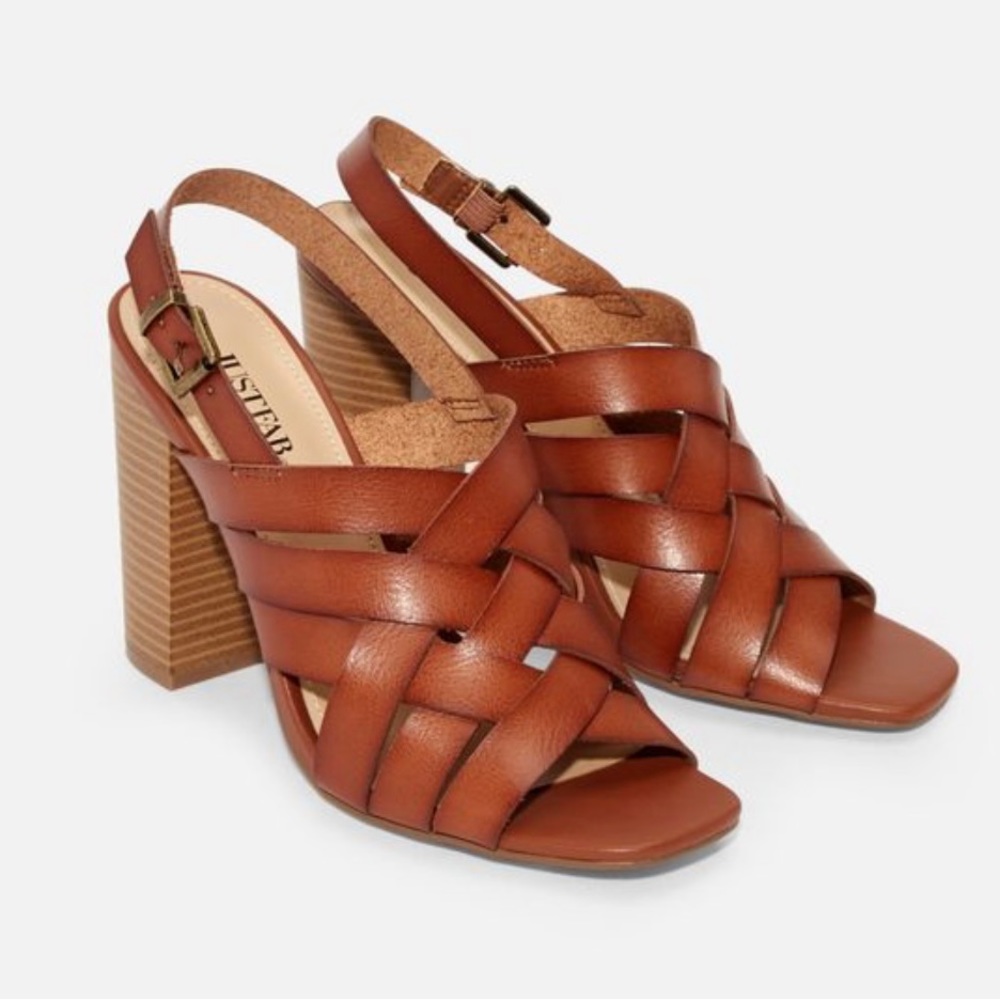 JustFab Woven Heeled Sandal